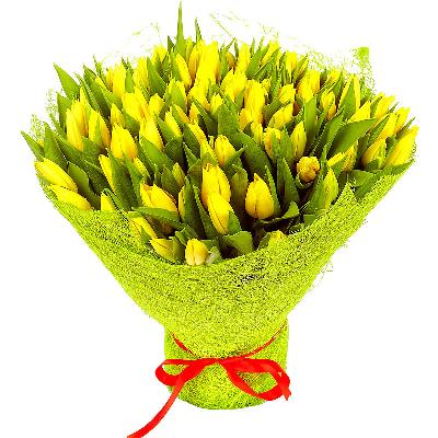 Букет из 101 тюльпана "Желтые"